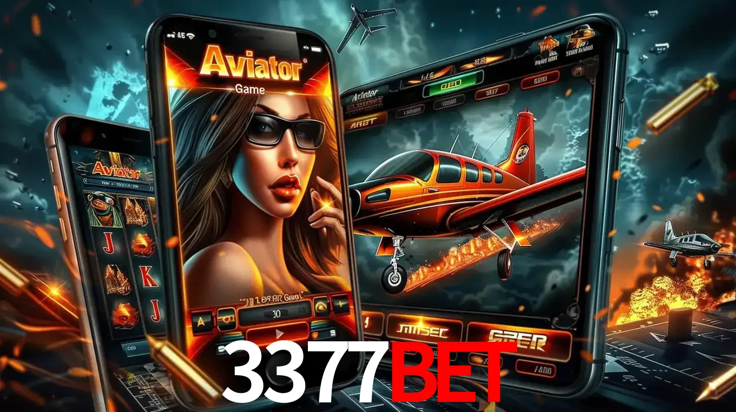 O popular jogo de apostas Aviator exibido em vários celulares e tablets, mostrando a interface emocionante e a ação de voo disponíveis para jogar agora no 3377bet.
