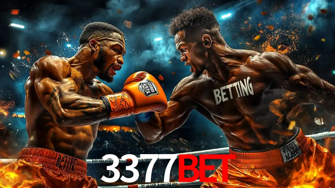 Dois boxeadores em uma luta intensa e explosiva, representando a adrenalina e as oportunidades de apostas em esportes de combate disponíveis na plataforma 3377bet.